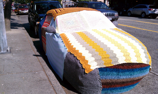 She Knit a Subaru Car Sweater!