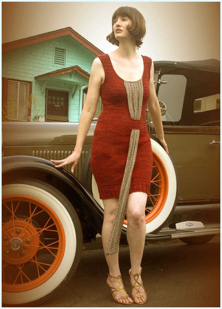 Gorgeous Knit Dress Inspired by Film Noir - Yes, the Pattern is Available!
