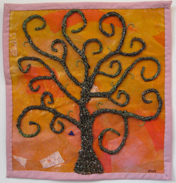 She Knit a Tree With Discarded Cassette Tape!