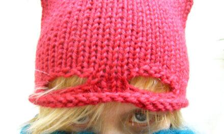 Cute Knitted Cat Hat … Today We Might Call It A Superhero Pussy Hat!