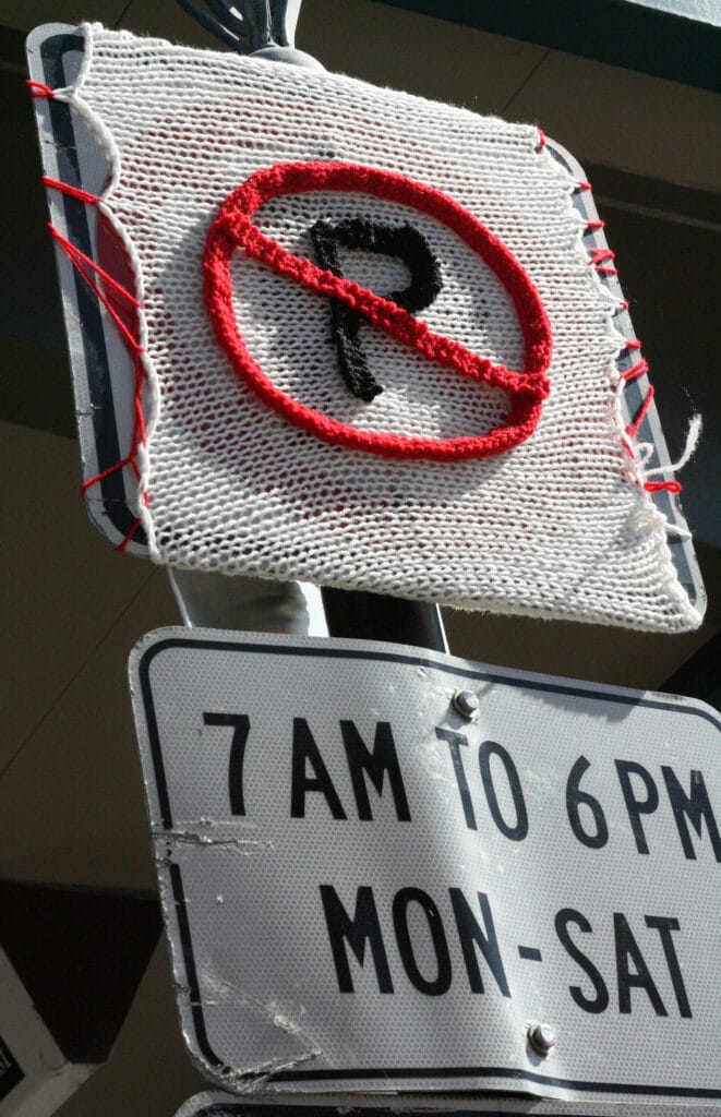 NO PARKING Yarn Bomb