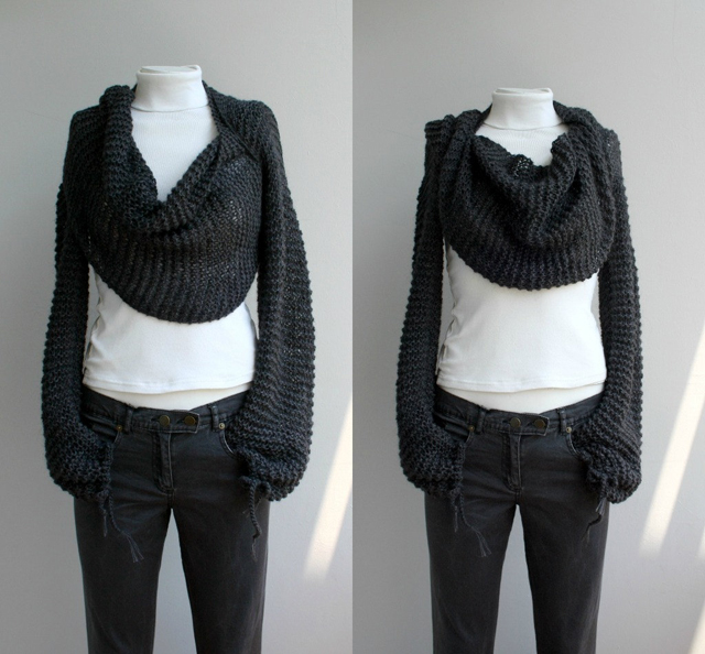 Gorgeous Knit Sweater Scarf By Denizgunes data-pin-url=