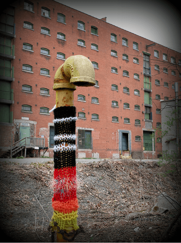 Fun Yarn Bomb Spotted in Easthampton, MA