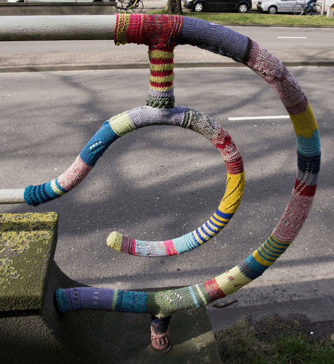 Yarn Bombing the Rails in the Netherlands