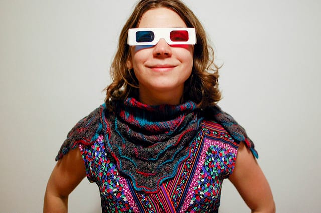 Knit In Three Dimensions - Fun Shawl Photography