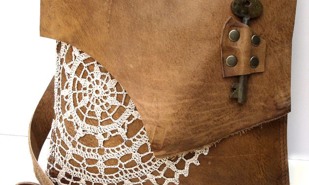 Beautiful Leather Messenger Bag Embellished With Vintage Crochet Doily … By UrbanHeirlooms