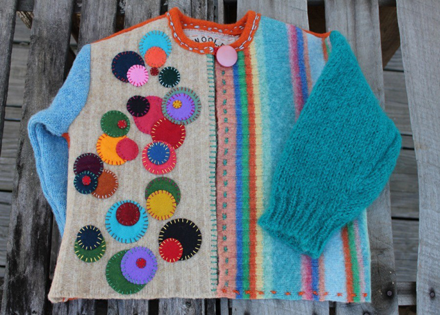 Creatively Upcycled Children's Cardigan by Altered Wool