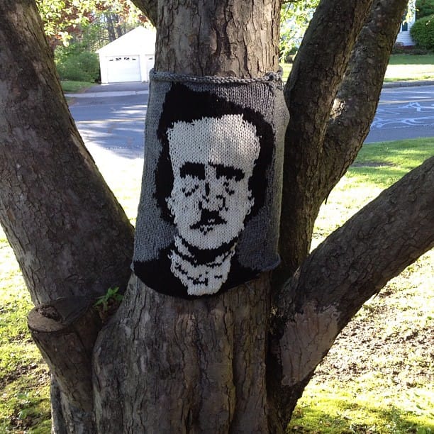 A Tell-Tale Yarn Bomb - I Spy Edgar Allan Poe!