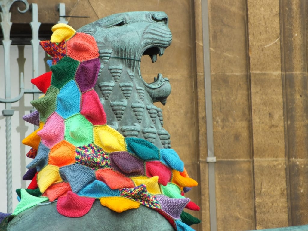 Colorful Lion Yarn Bomb - Crochet Rules This Jungle!