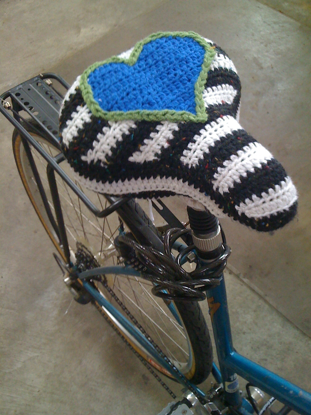 Crocheted Heartfelt Bicycle Seat-Cover - Get The FREE Pattern!