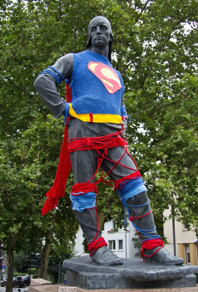 I Am, I Am, I Am Superman - Fun Knit Superhero Yarn Bomb!