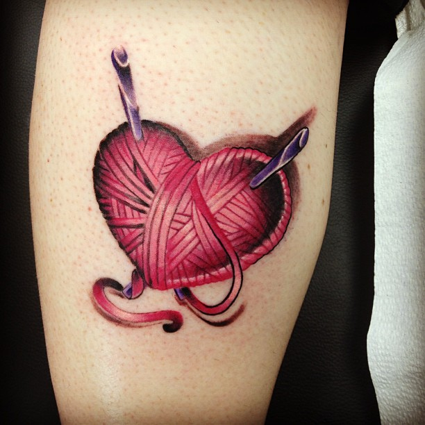 Straight Through The Heart - Tattoo For Crochet Lovers!