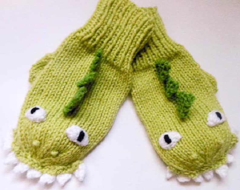 Knitted Dragon Mitts Pattern From Wistfully Woolen