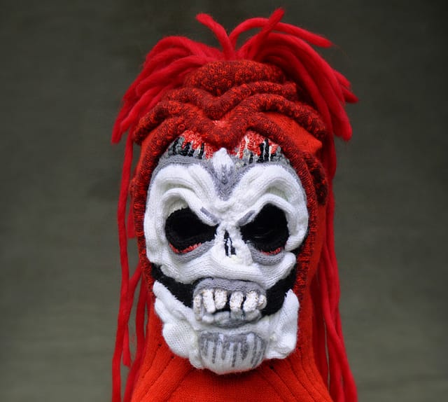 Knitted Mask By Brutal Knitting's Tracy Widdess