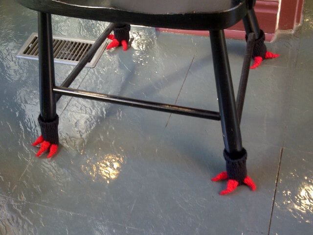 Knit Monster Chair Booties - Yarn Bombing At It's Best