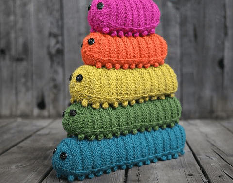 Knit An Army of Caterpillars! Pattern by Miranda Harp