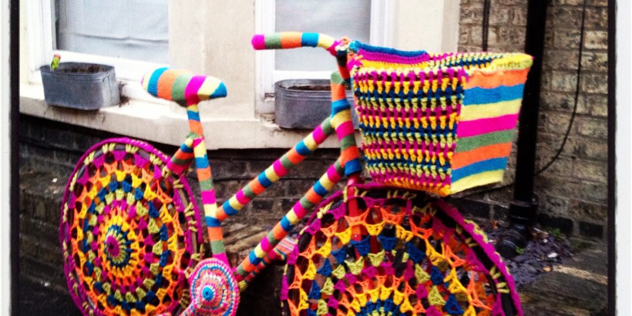They Yarn Bombed a Bike for Charity!