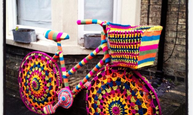 They Yarn Bombed a Bike for Charity!