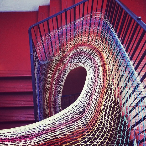 Stairwell Yarn Bomb at Dovecot Studios