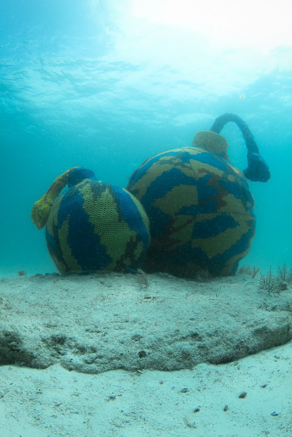 Olek's Underwater 'Time Bomb' Yarn Bomb