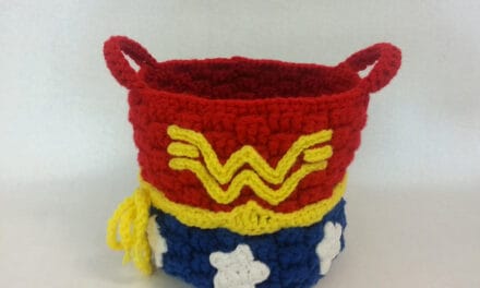 She Crocheted a Wonder Woman Basket!
