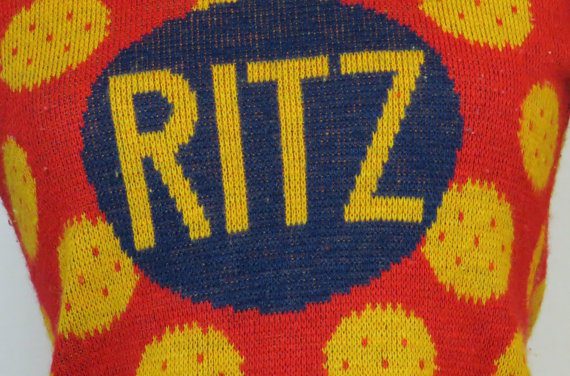 That’s One Way of Puttin’ On The Ritz! Vintage Ritz Cracker Sweater …