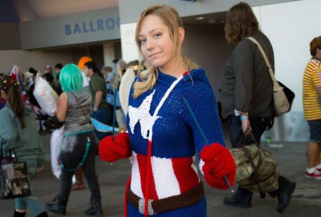 Avengers Assemble! This Knit Captain America Costume is Unbelievable!
