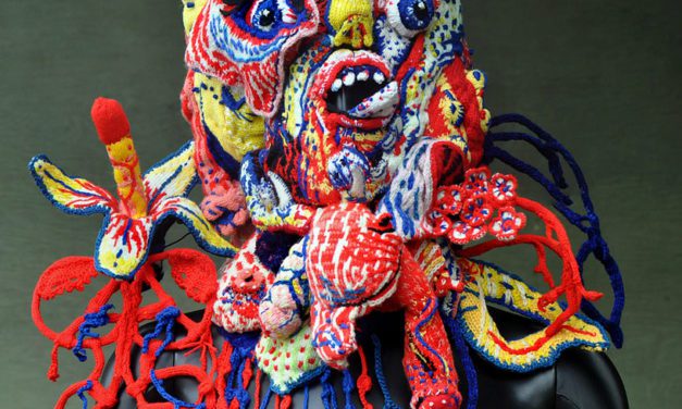 Knitted Mask – a Collaboration Between Brutal Knitting’s Tracy Widdess & Stéphane Blanquet