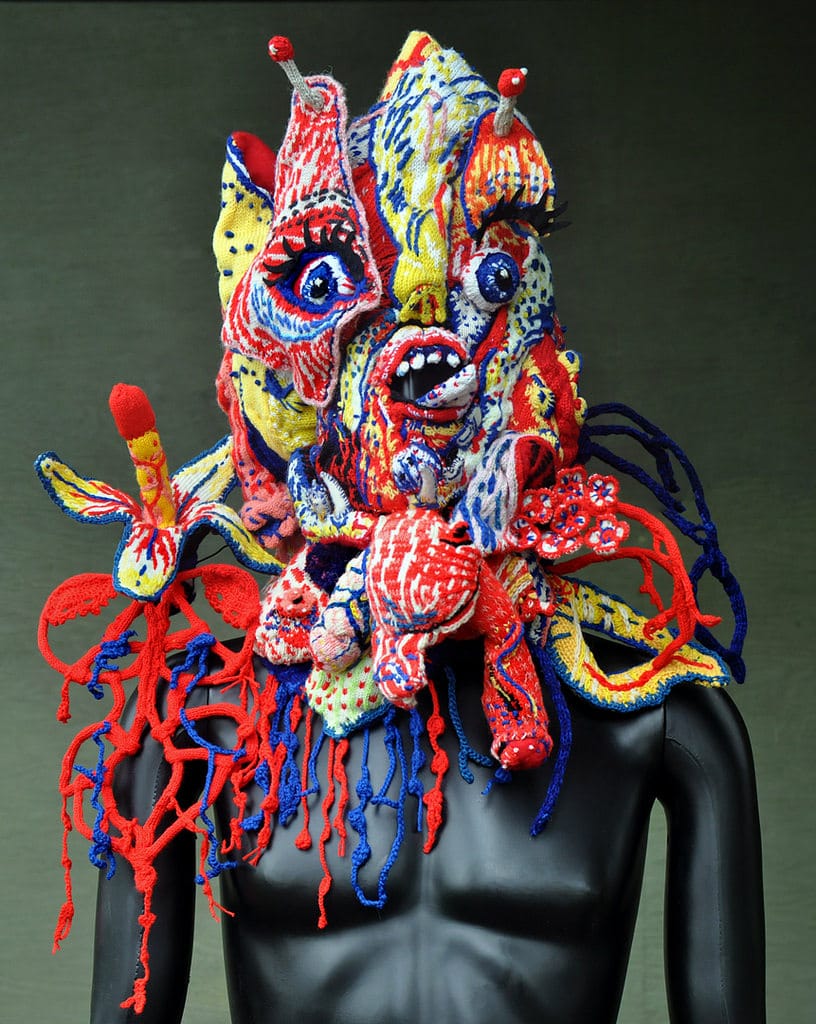 Knitted Mask - a Collaboration Between Brutal Knitting's Tracy Widdess & Stéphane Blanquet