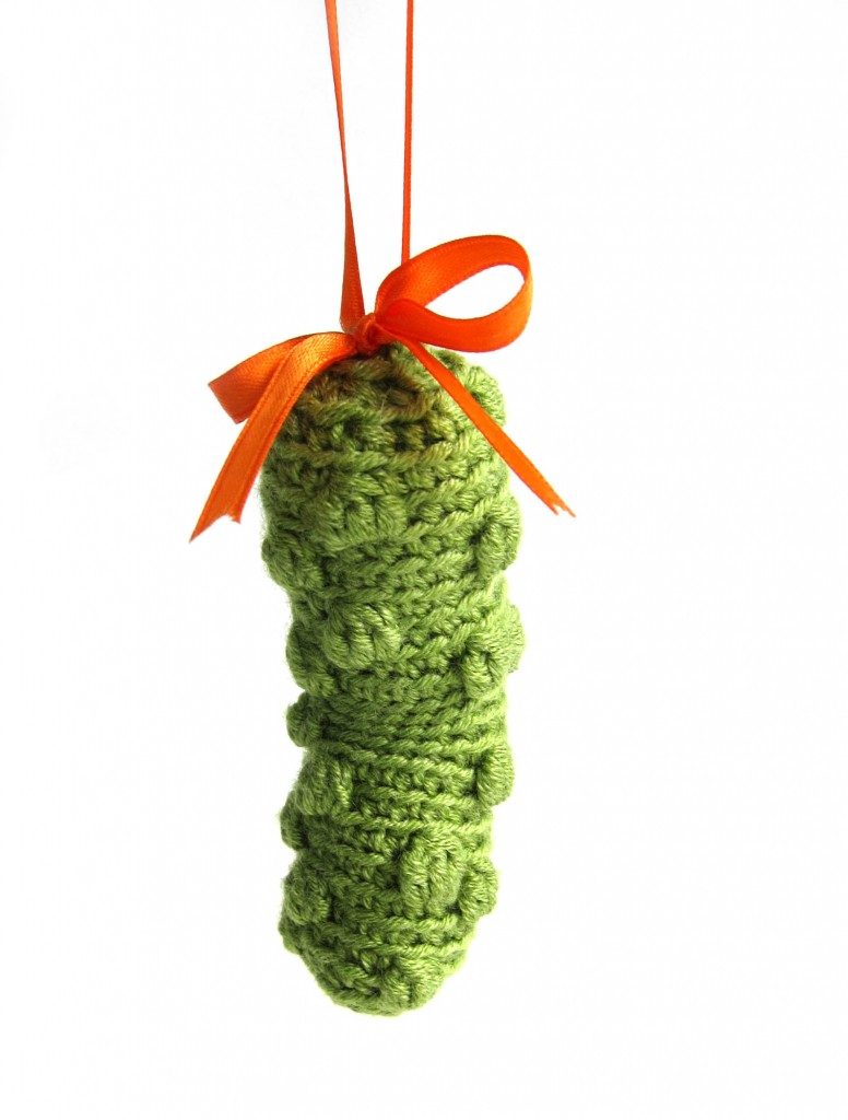 Crochet Christmas Pickle with FREE pattern by Fresh Stitches