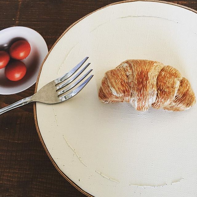 Real-Life Looking 3D Embroidered Breakfast Croissant
