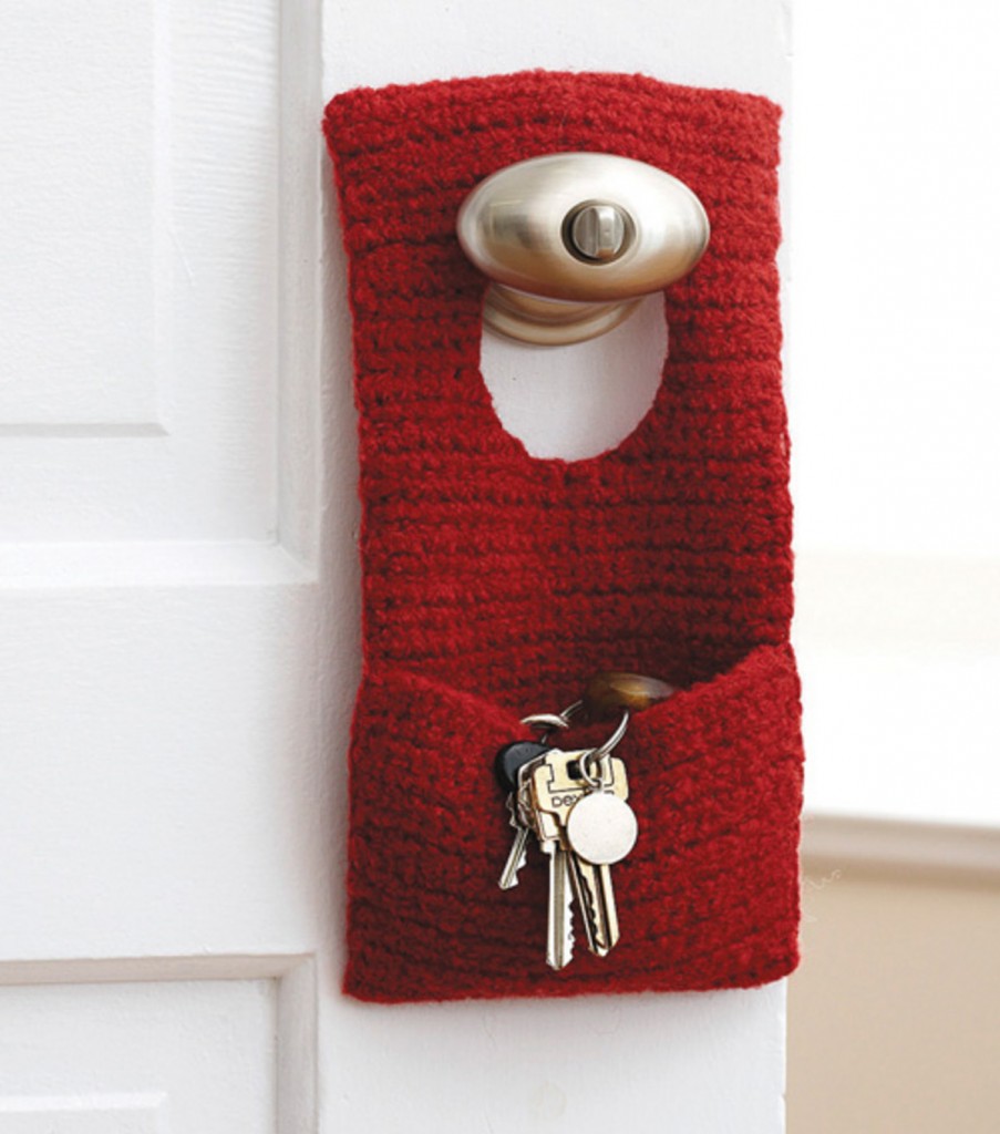 Felted Door Knob Organizer - Free Crochet Pattern