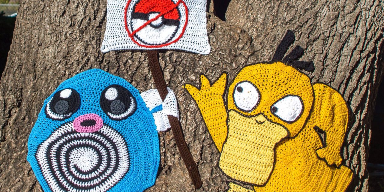 The Pokémon Poke Back in San Mateo! Catch a New Yarn Bomb From Knits For Life … Go Go Go!