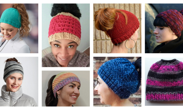 UPDATED! The Best Free Knit Ponytail Hat Patterns (aka Messy Bun Beanies) – Always A Popular Trend!