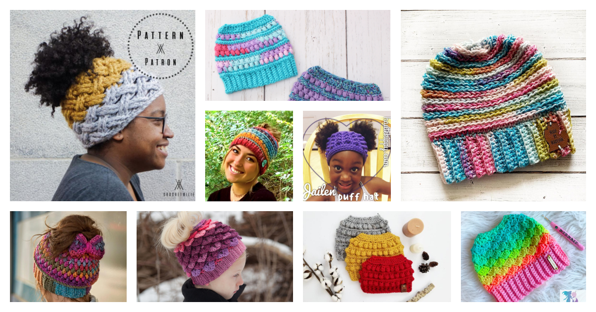 The Best Messy Bun Crochet Hat Patterns – The Definitive Ponytail Hat Collection! Over 65 Patterns!