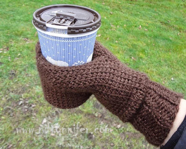 How to Crochet a Beverage Cozy Mitten - So Unique and the Pattern is Free!