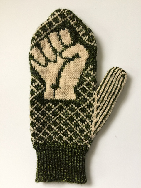 Knitted 'Peace' de Resistance Mittens by Bristol Ivy