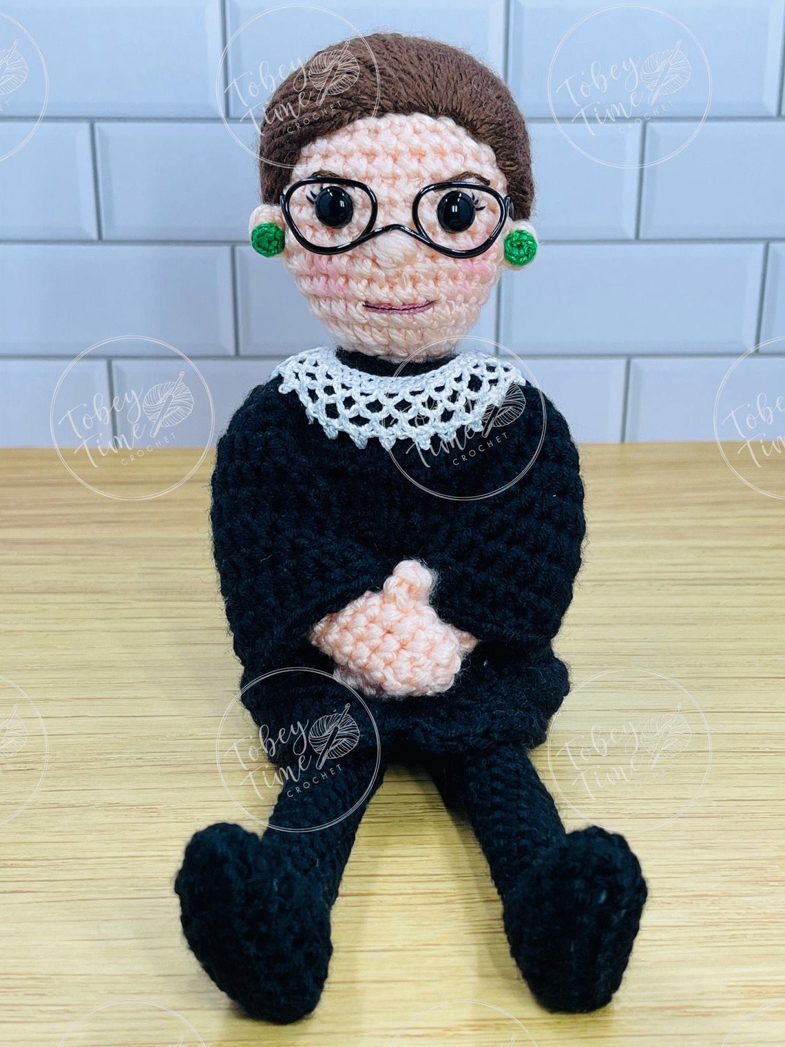 Get a Ruth Bader Ginsburg Amigurumi Doll - 'The Notorious RBG Amigurumi' - Crocheted by Tobey King