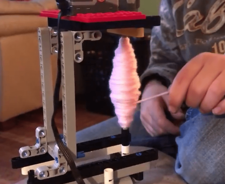 He Constructed a Lego Ball Winder for His Mom!
