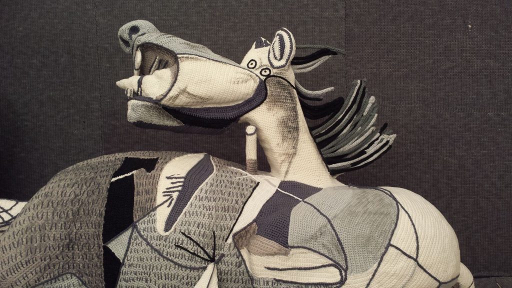 Incredible Crochet Tribute To Picasso - Italian Yarn Bombers Recreate Guernica in Yarn