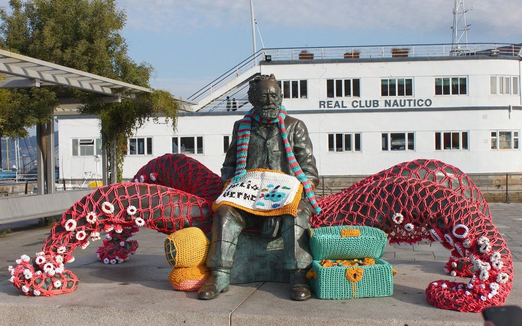 Crochet Tribute to Jules Verne Who Died 115 Years Ago Today … Fantastic Yarn Bomb!