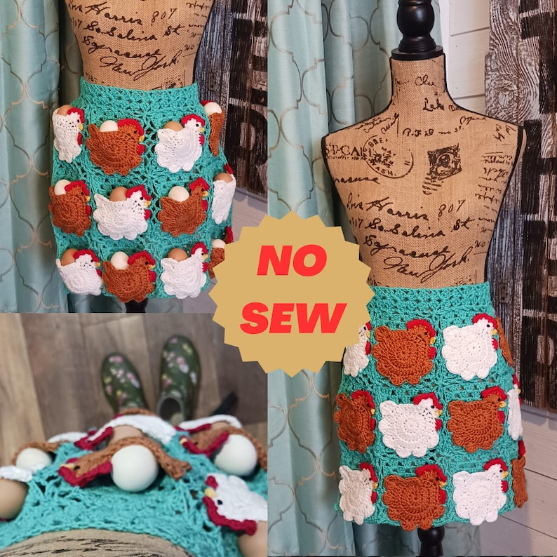 7 Eggscellent Knit & Crochet Egg Aprons For the Family Farm OR Your Next Easter Egg Hunt
