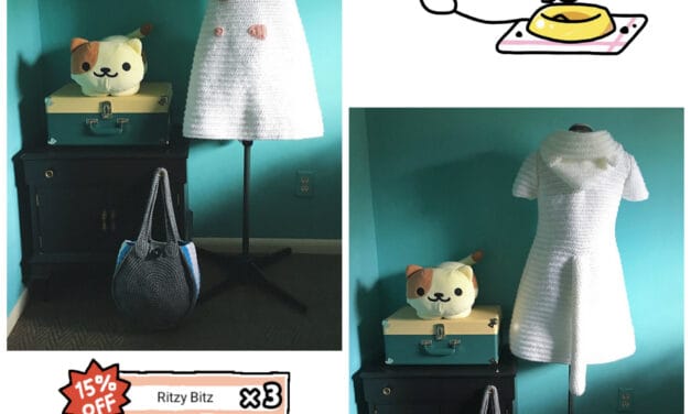 DianeQ’s Neko Atsume Crochet Cosplay Featuring Tubbs and a Ritzy Bitz Bag!