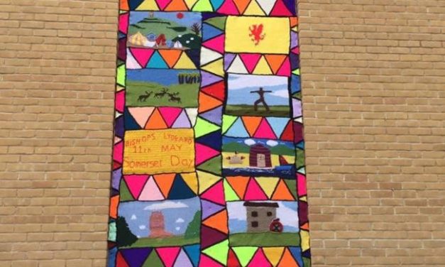 Church Window Yarn Bombed To Look Like Stained Glass For Somerset Day – Simply Magical!