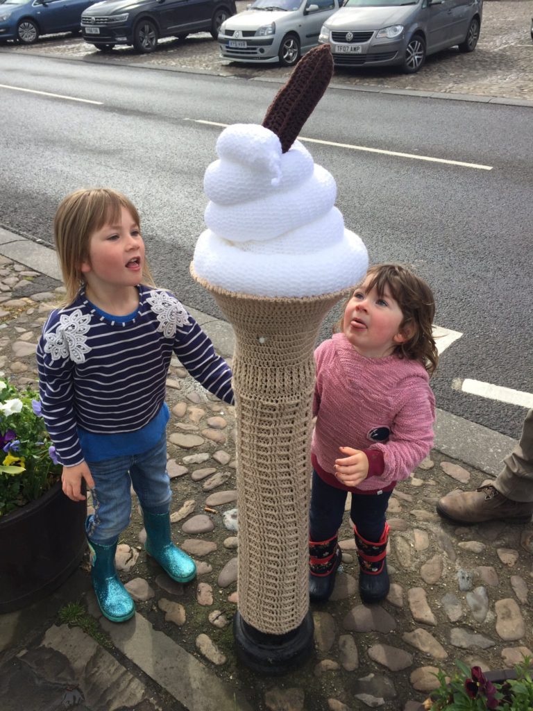 We All Scream For Ice Cream! Check Out This Excellent Ice Cream Cone Yarn Bomb Spotted In Thirsk