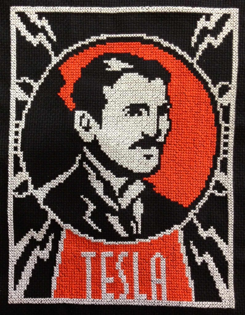 Happy Birthday, Nikola Tesla! This Cross-Stitch Portrait is Perfect To Mark the Day!