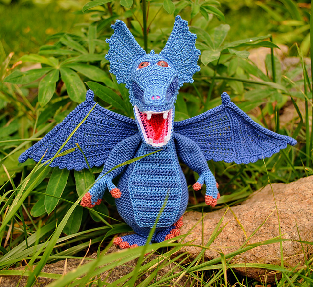 Challenge Your Crochet Skills With This Striking Blue Dragon Amigurumi