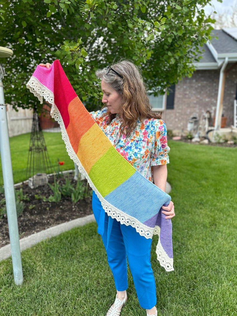 Fall In Love With This Rainbow Bridge Shawl - Knit Pattern Inspired by Utah Monument