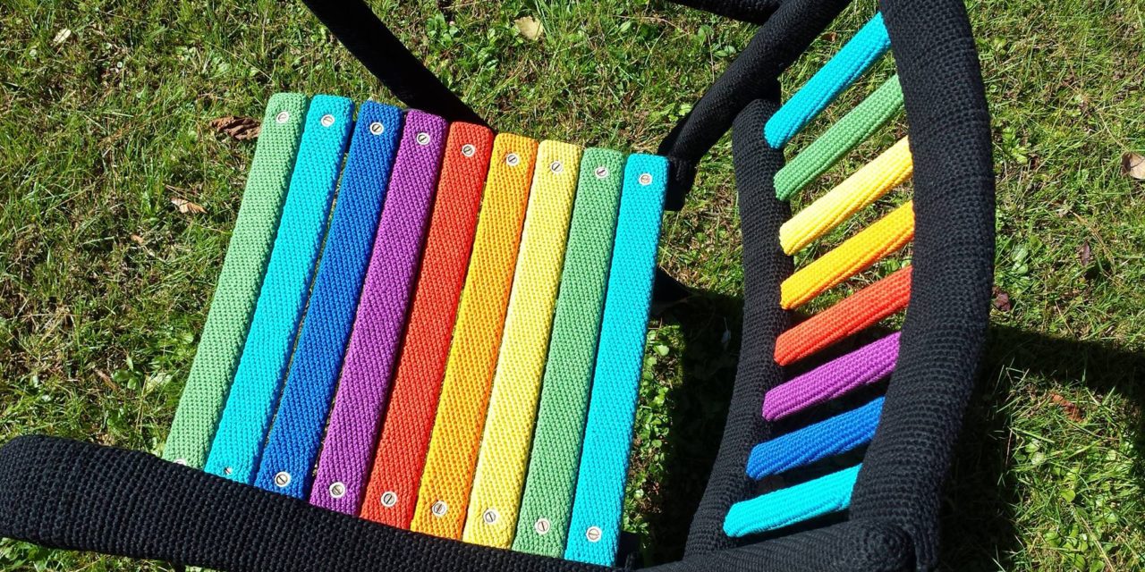 Behold the Rainbow Chair – This Is How You Yarn Bomb a Chair!