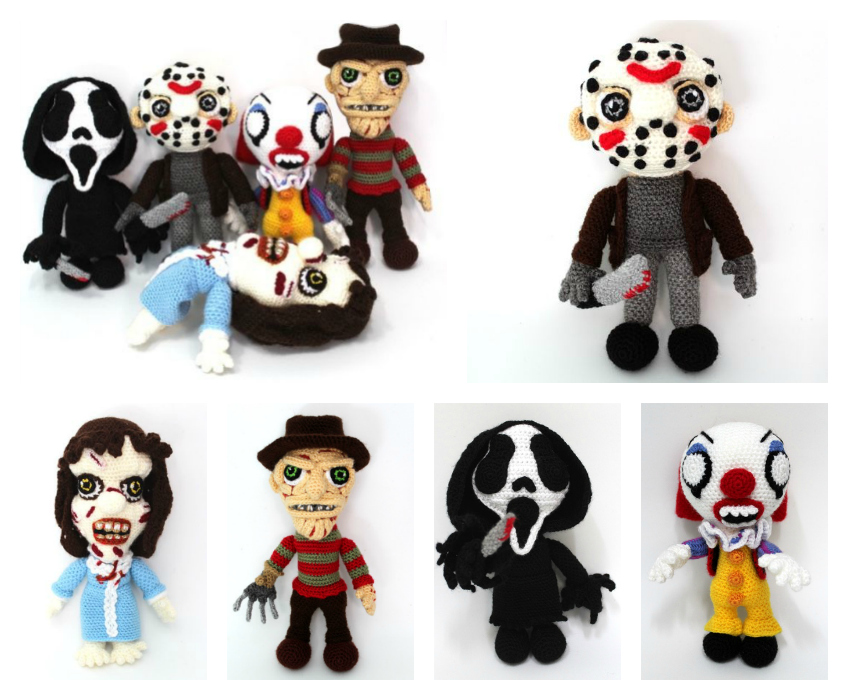 Crochet Horror Amigurumi For Halloween - Jason, Freddy, Ghostface, Pennywise & The Exorcist's Regan